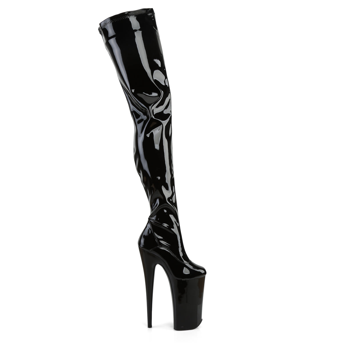 Pleaser Bottes pour femmes BEYOND-4000 blk stretch pat / blk