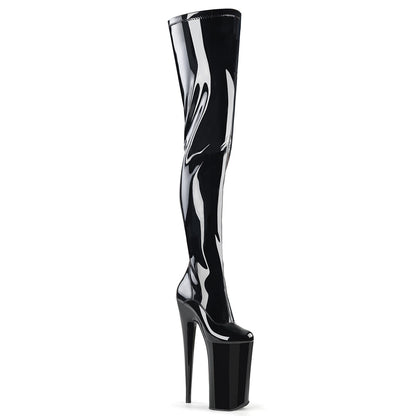 Pleaser Bottes pour femmes BEYOND-4000 blk stretch pat / blk