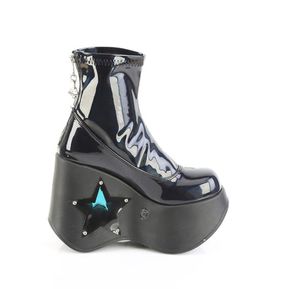 DemoniaCult Women's Ankle Boots BLAZE-108 Blk Holo Pat