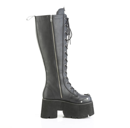 DemoniaCult Women's Mid-Calf & Knee High Boots BLAZE-202 Blk Vegan Leather