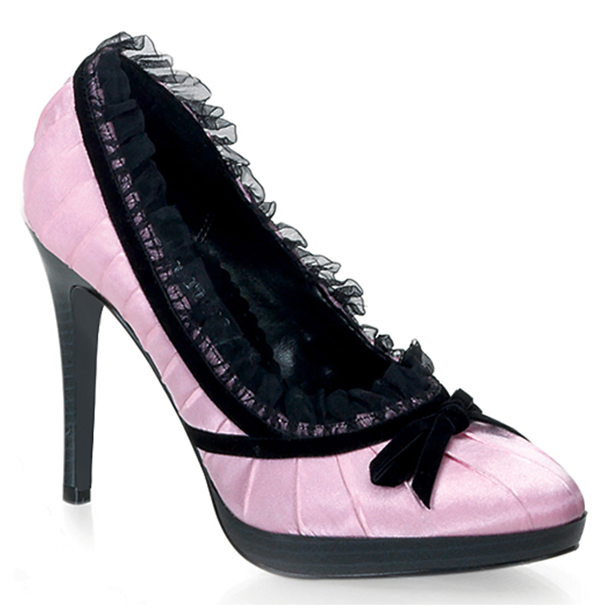 Pin Up Couture Pompes pour femmes BLISS-38 rose-blk satin