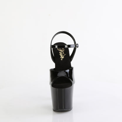 Pleaser   BLISS-709 BLK PAT / BLK-SLV Chrome