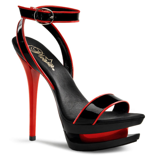 Pleaser Sandales pour femmes BLONDIE-631-2 BLK PAT / BLK-RED