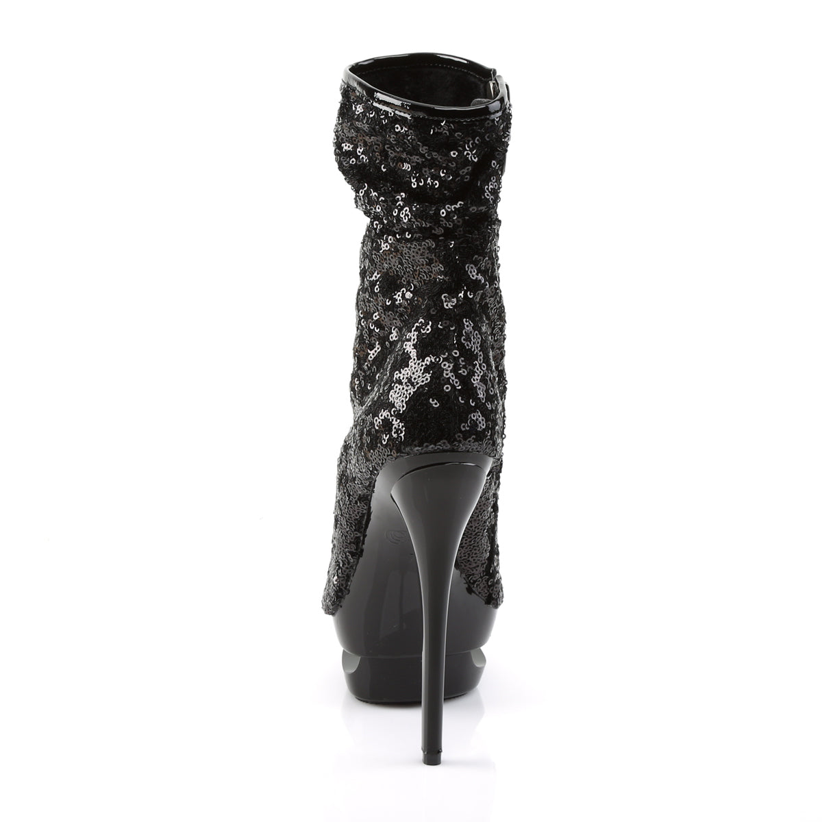 Pleaser Womens Ankle Boots BLONDIE-R-1008 Blk Sequins/Blk