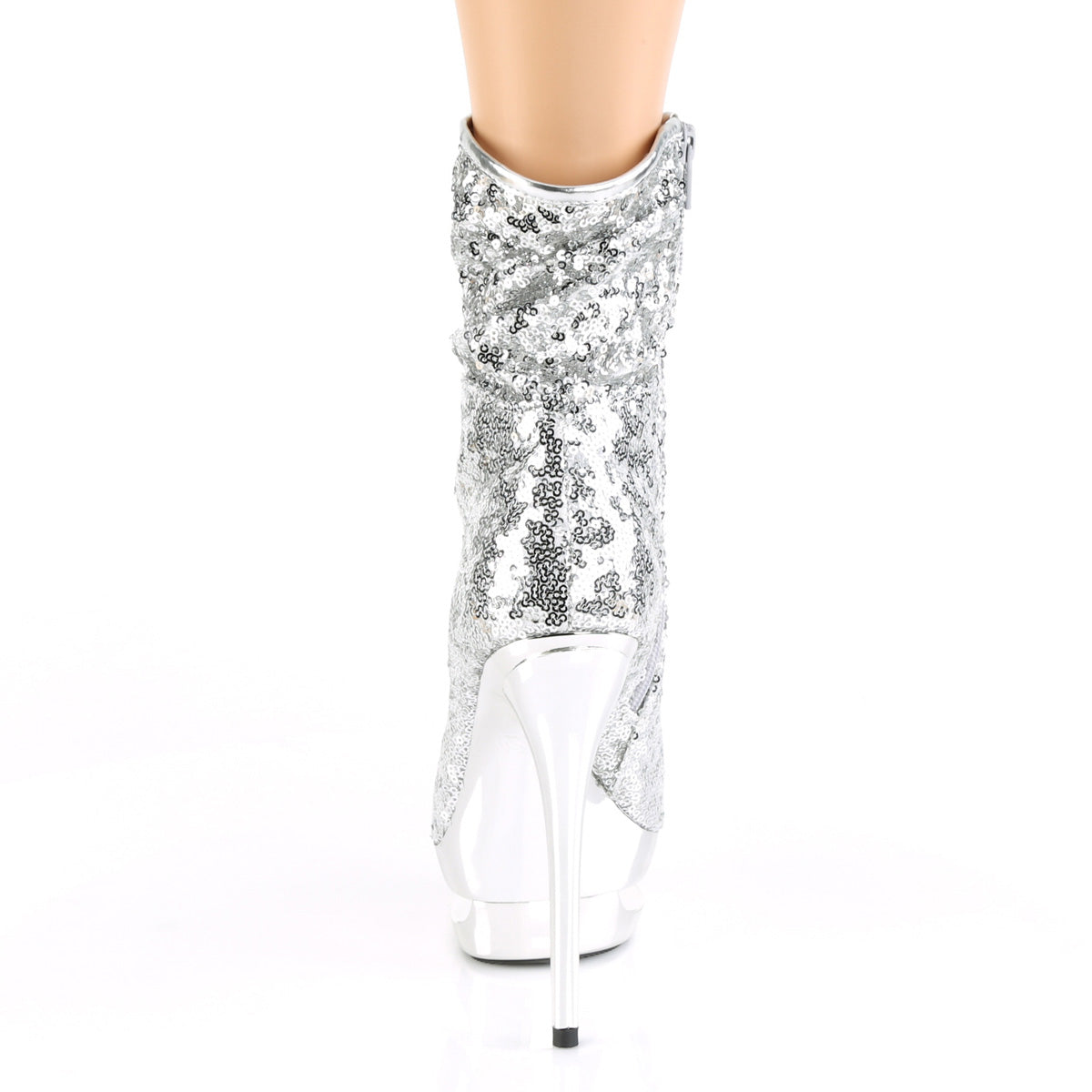 Pleaser Bottines pour femmes BLONDIE-R-1009 SLV Sequins / SLV Chrome