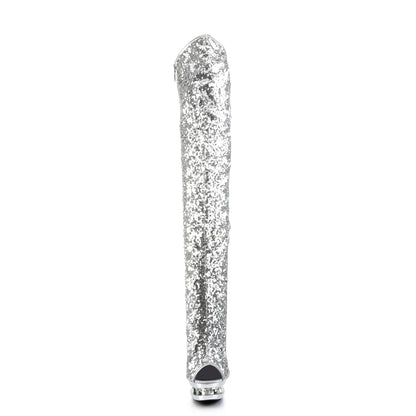 Pleaser Womens Boots BLONDIE-R-3011 Slv Sequins/Slv Chrome