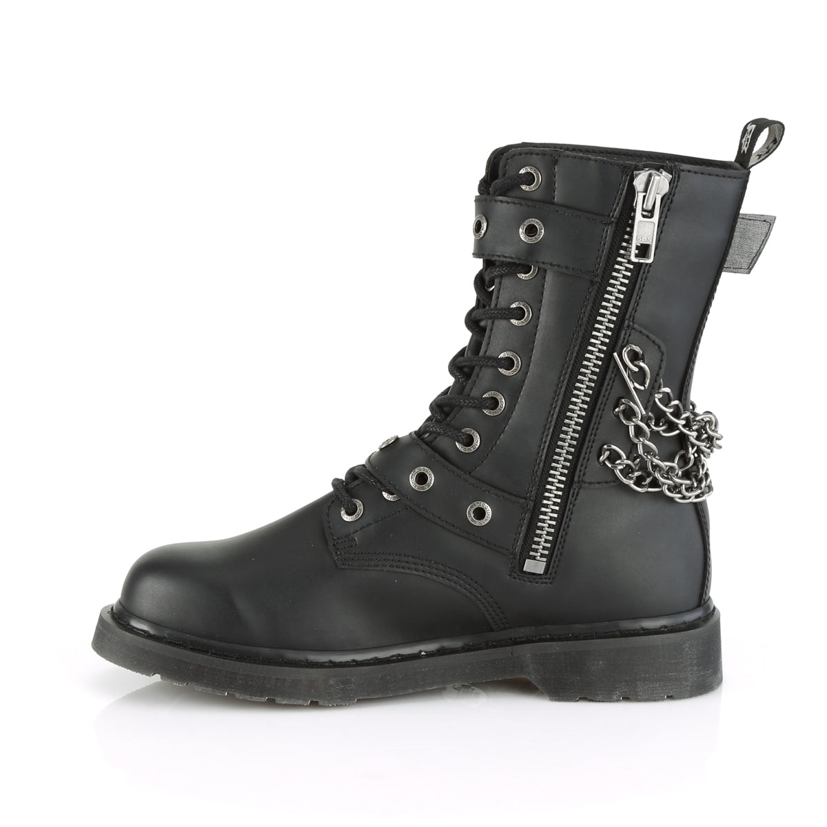 DemoniaCult Bottes pour hommes BOLT-250 Cuir végétalien BLK