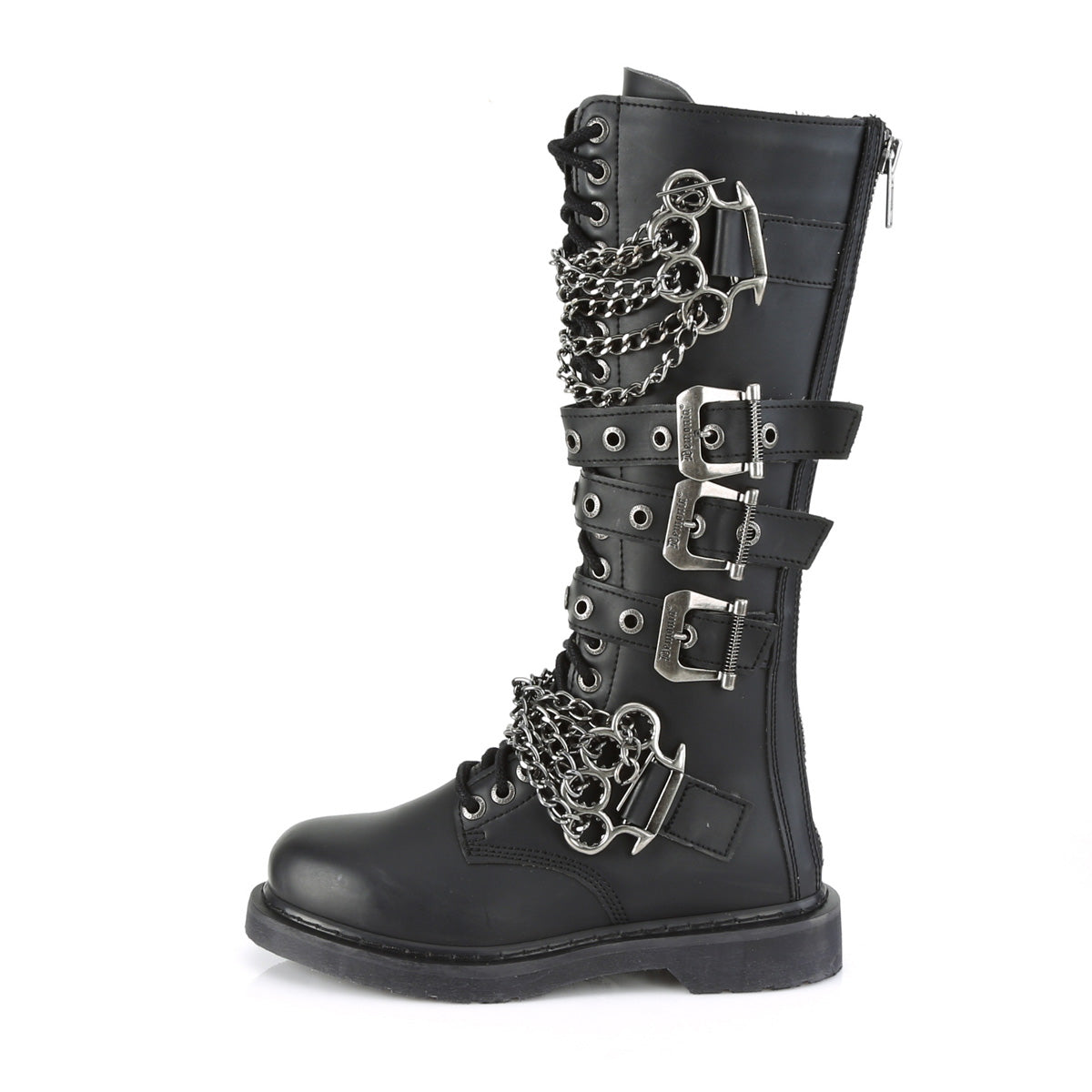 DemoniaCult Bottes pour hommes BOLT-450 Cuir végétalien BLK