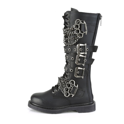 DemoniaCult Bottes pour hommes BOLT-450 Cuir végétalien BLK