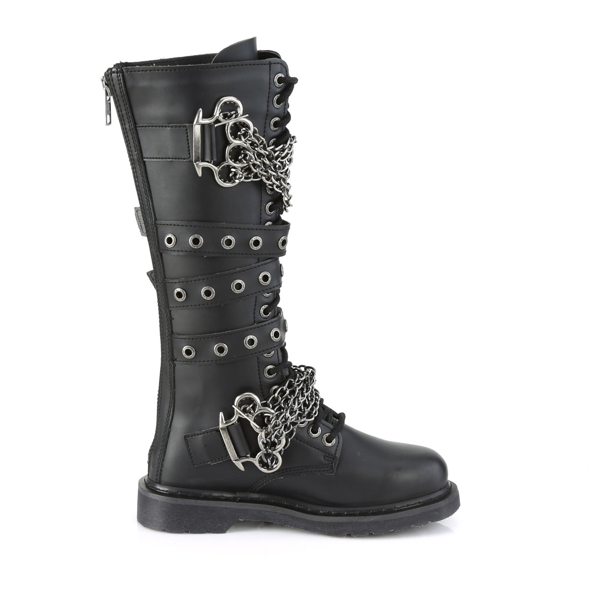 DemoniaCult Bottes pour hommes BOLT-450 Cuir végétalien BLK
