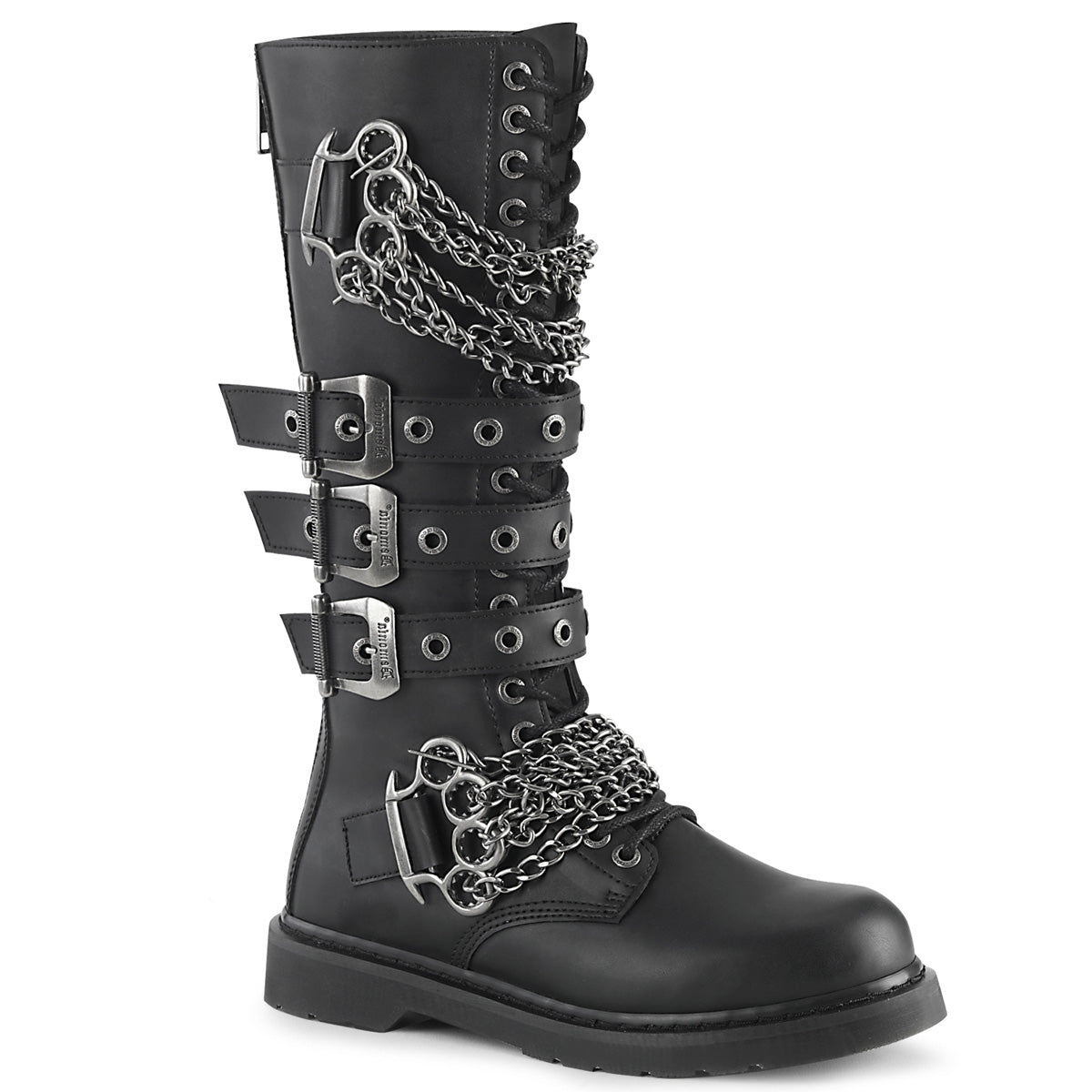 DemoniaCult Bottes pour hommes BOLT-450 Cuir végétalien BLK