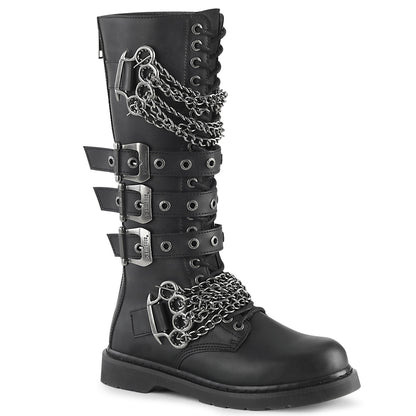 DemoniaCult Bottes pour hommes BOLT-450 Cuir végétalien BLK