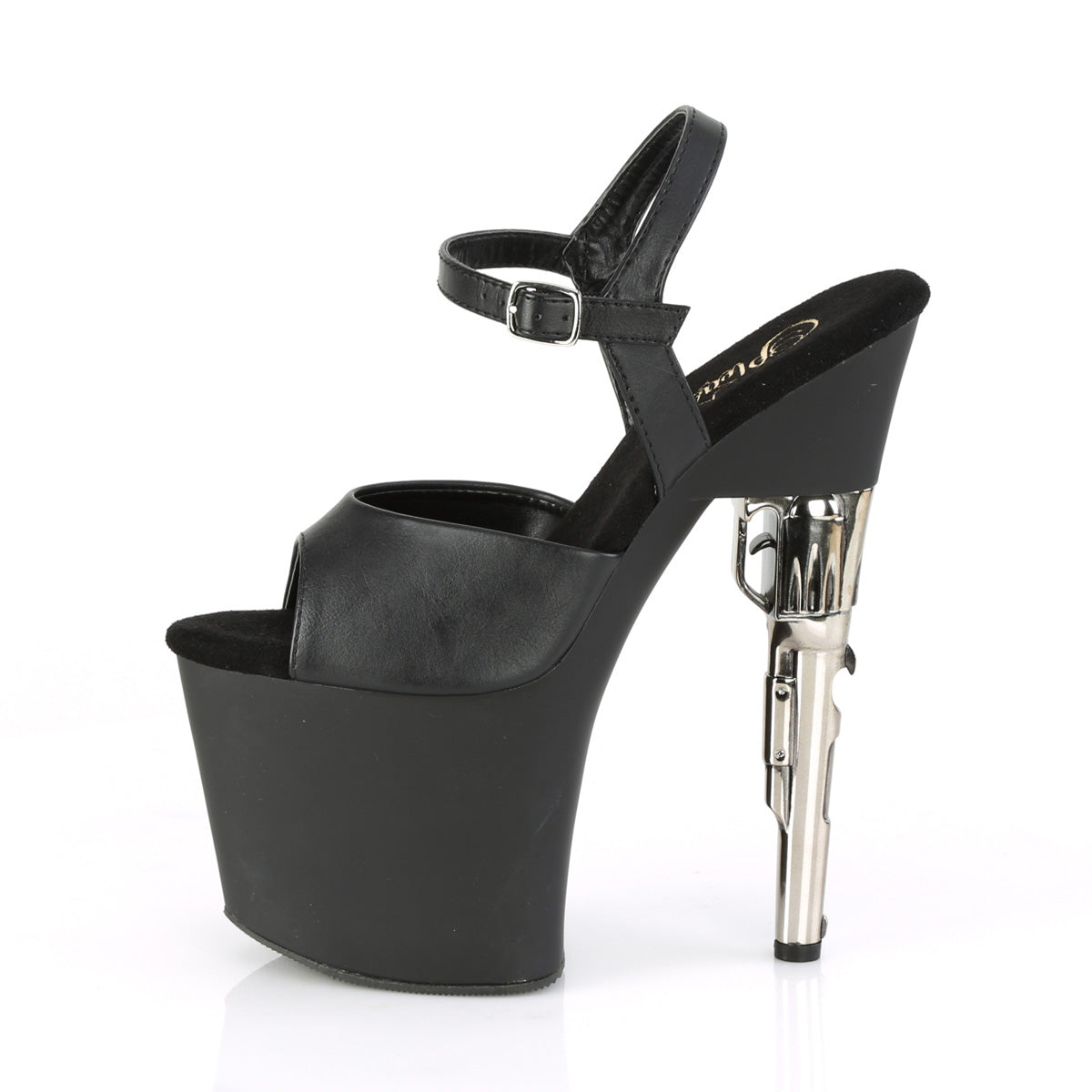 Pleaser Sandales pour femmes BONDGIRL-709 Blk Faux Cuir / Blk Matte