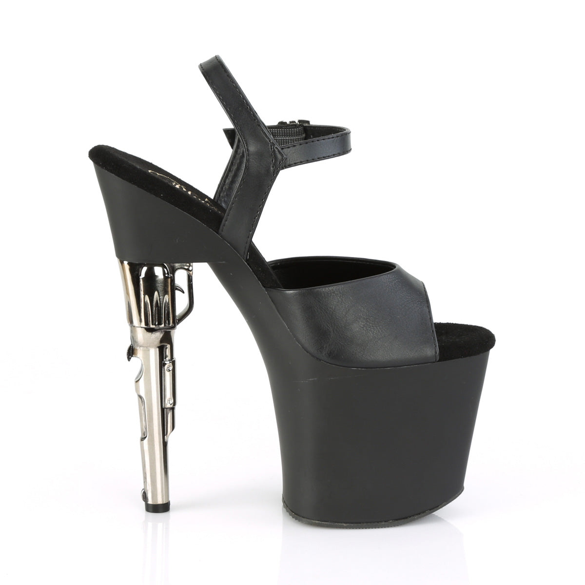 Pleaser Sandales pour femmes BONDGIRL-709 Blk Faux Cuir / Blk Matte