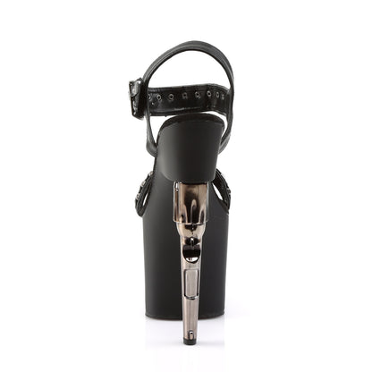 Pleaser Sandales pour femmes BONDGIRL-712 BLK FAUX CUIR / BLK MATTE