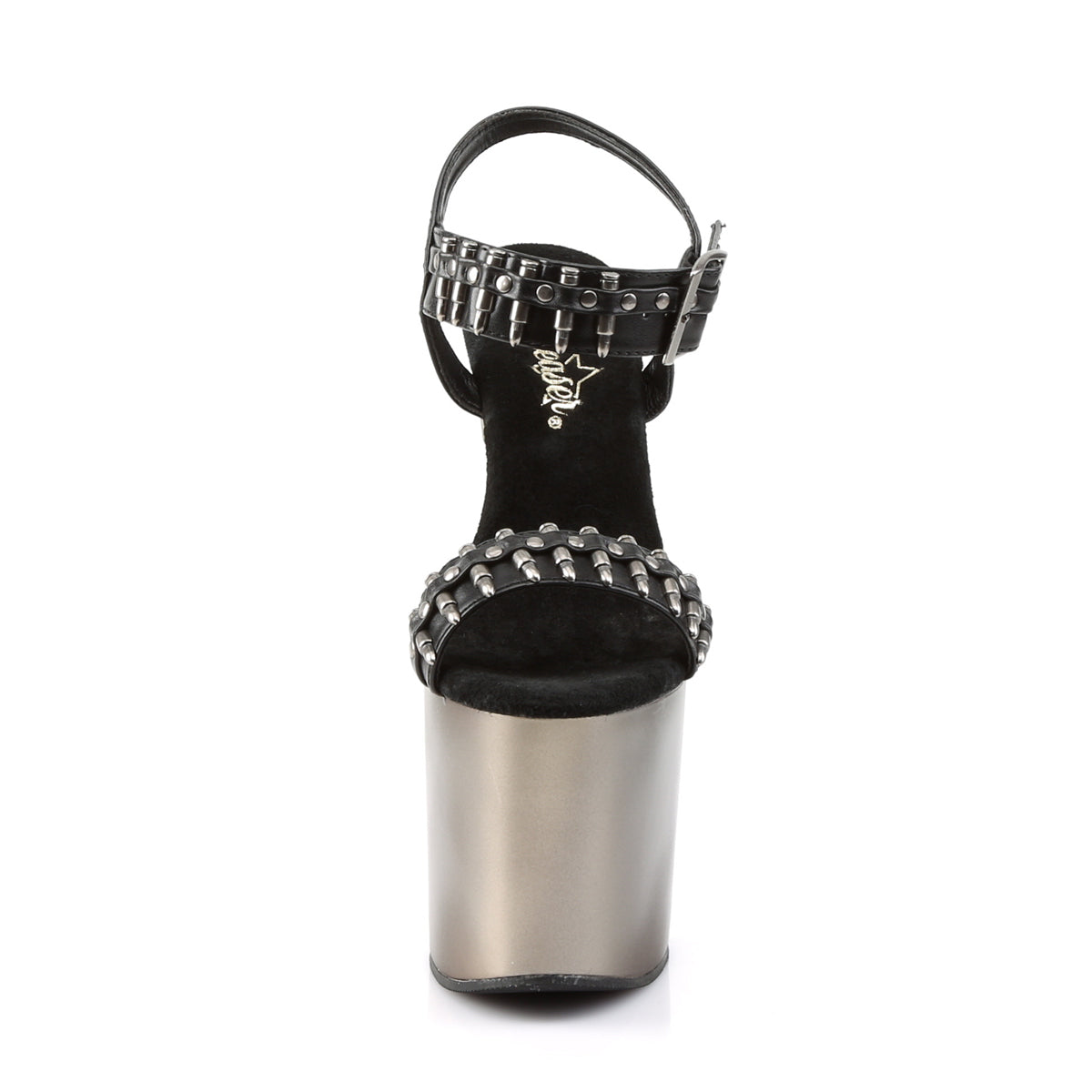 Pleaser Sandales pour femmes BONDGIRL-712 Blk Faux Cuir / Tab