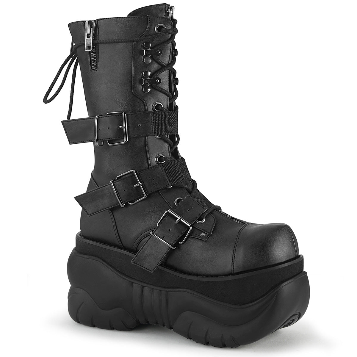 DemoniaCult Bottes pour hommes BOXER-230 Cuir végétalien BLK