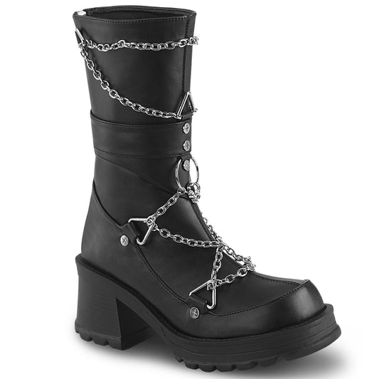 DemoniaCult  Bottes BRATTY-120 Cuir végétalien BLK