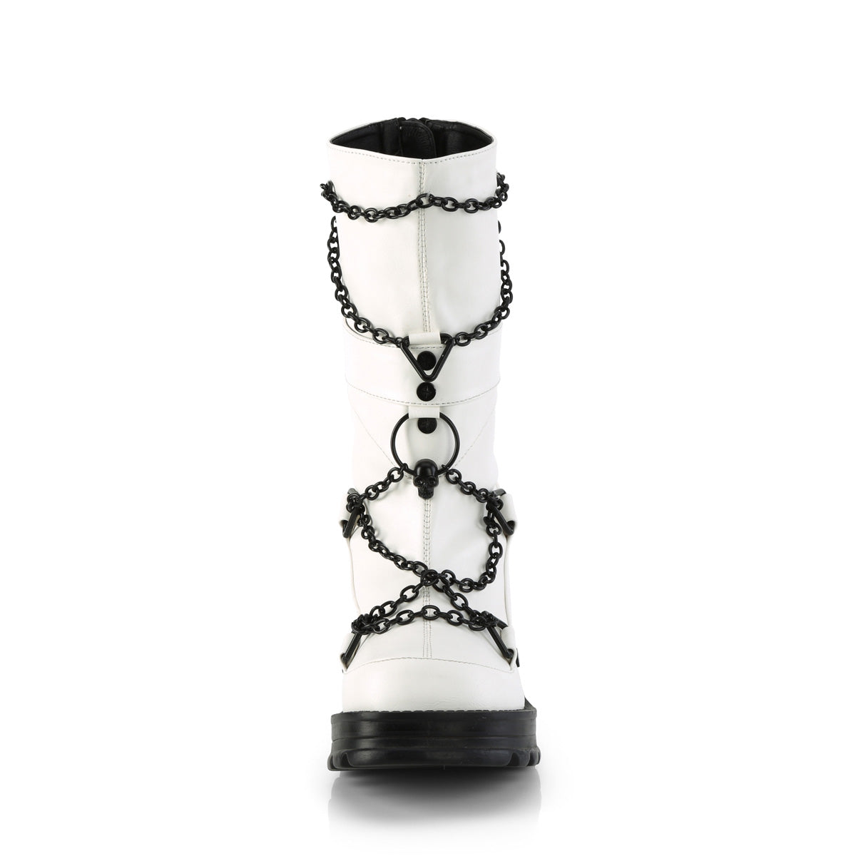 DemoniaCult  Boots BRATTY-120 Wht Vegan Leather