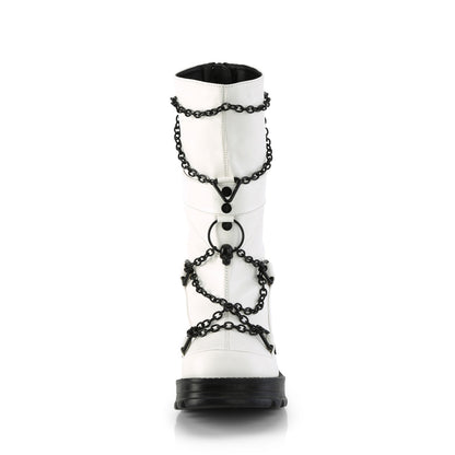 DemoniaCult  Boots BRATTY-120 Wht Vegan Leather