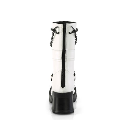 DemoniaCult  Boots BRATTY-120 Wht Vegan Leather
