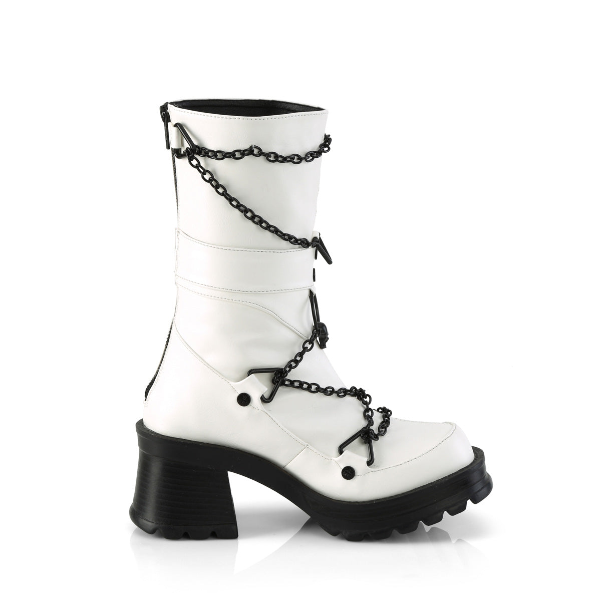 DemoniaCult  Boots BRATTY-120 Wht Vegan Leather