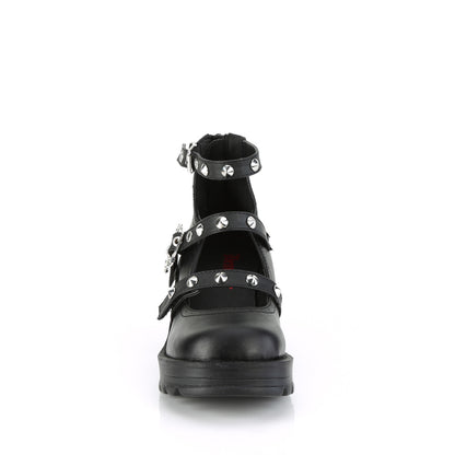 DemoniaCult  Pompes BRATTY-30 Cuir végétalien BLK
