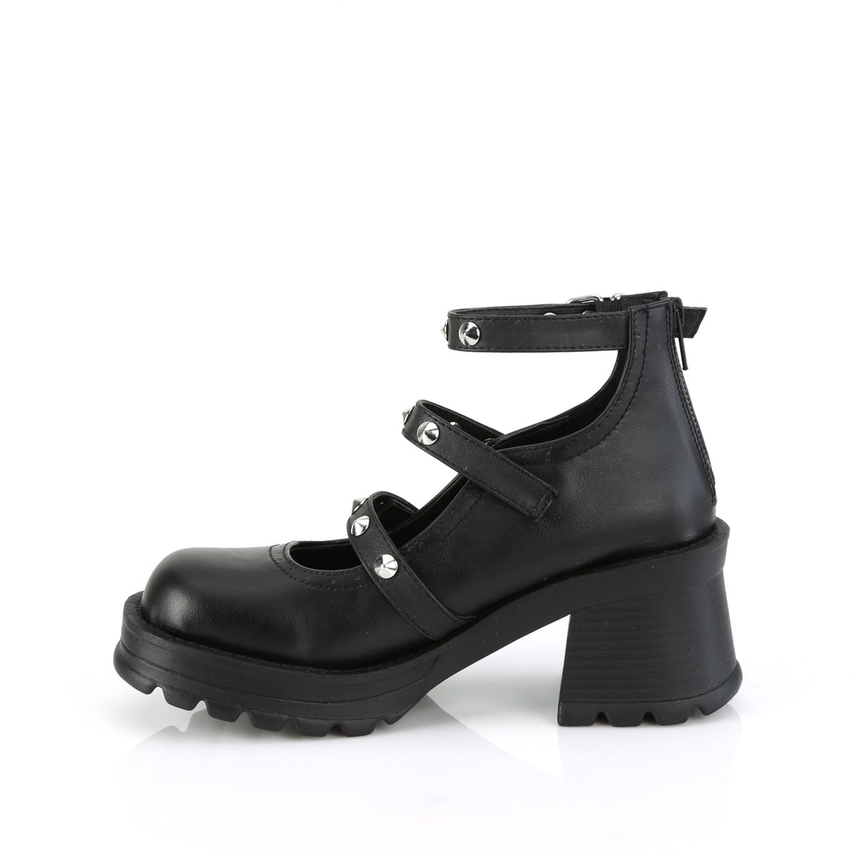 DemoniaCult  Pompes BRATTY-30 Cuir végétalien BLK