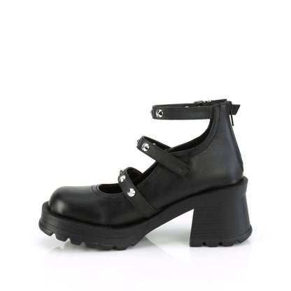 DemoniaCult  Pompes BRATTY-30 Cuir végétalien BLK