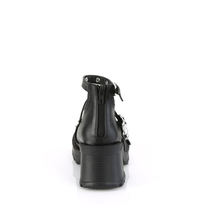 DemoniaCult  Pompes BRATTY-30 Cuir végétalien BLK