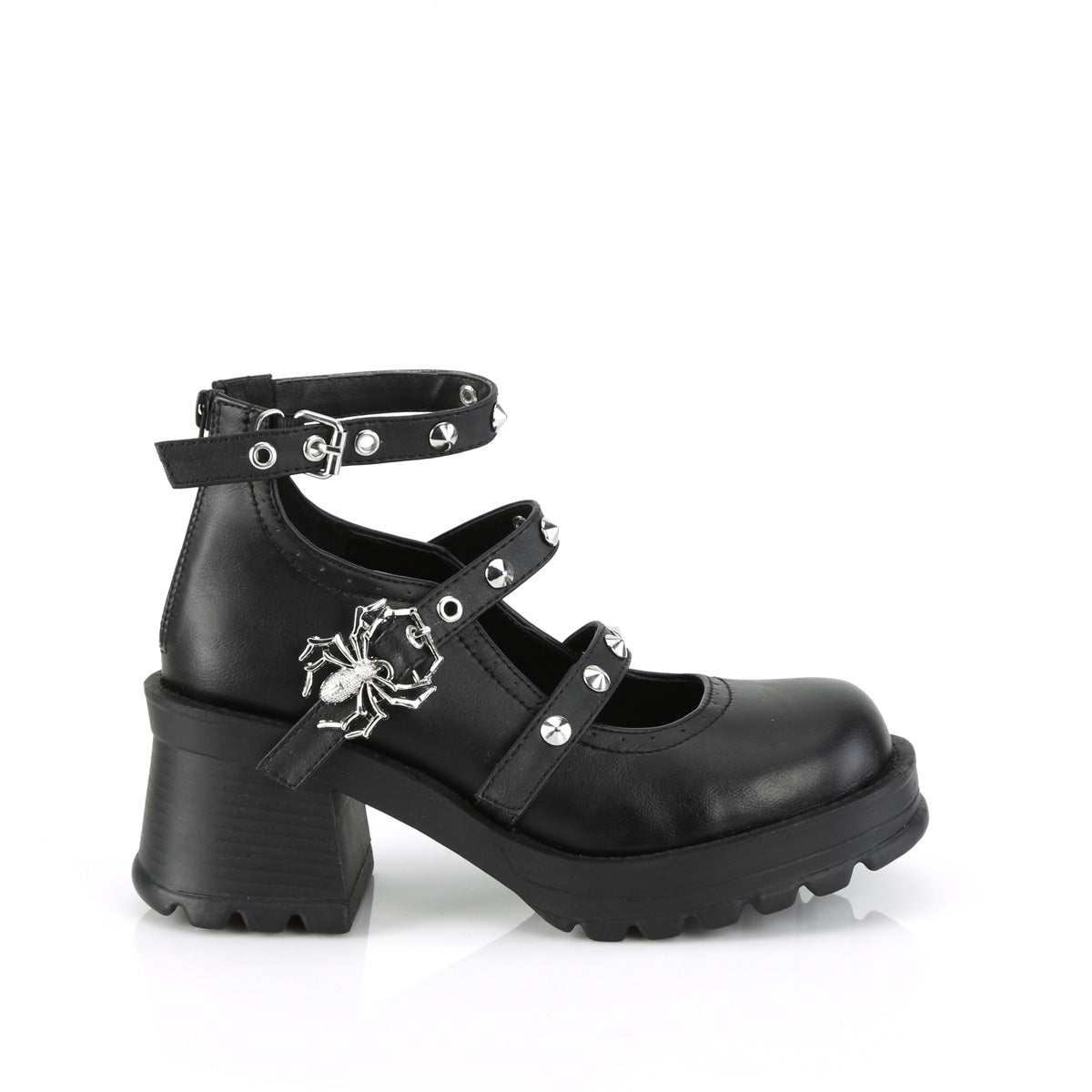 DemoniaCult  Pompes BRATTY-30 Cuir végétalien BLK