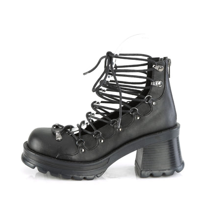 DemoniaCult  Pompes BRATTY-32 Cuir végétalien BLK