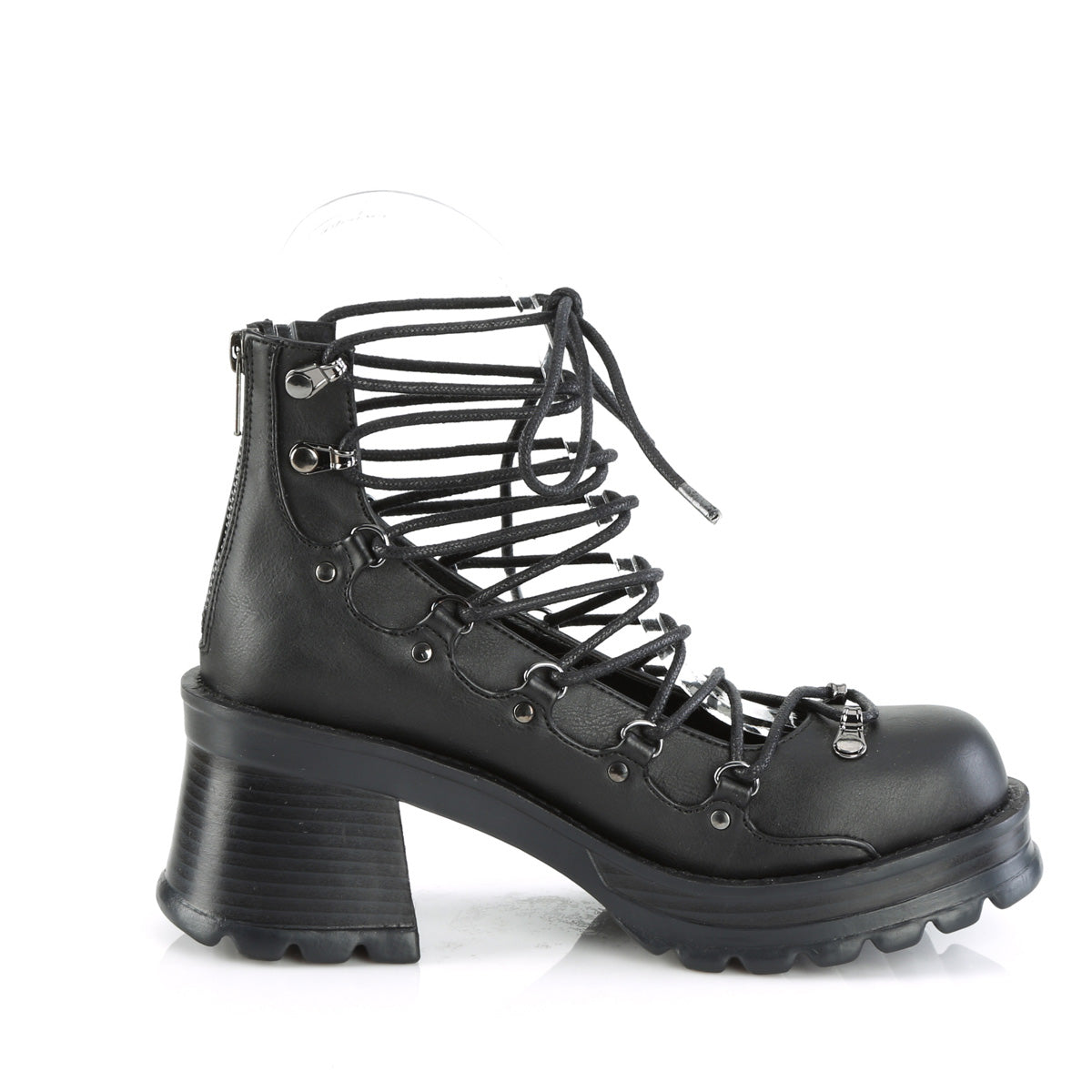 DemoniaCult  Pompes BRATTY-32 Cuir végétalien BLK