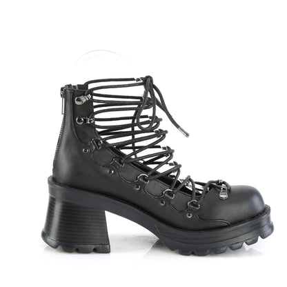 DemoniaCult  Pompes BRATTY-32 Cuir végétalien BLK