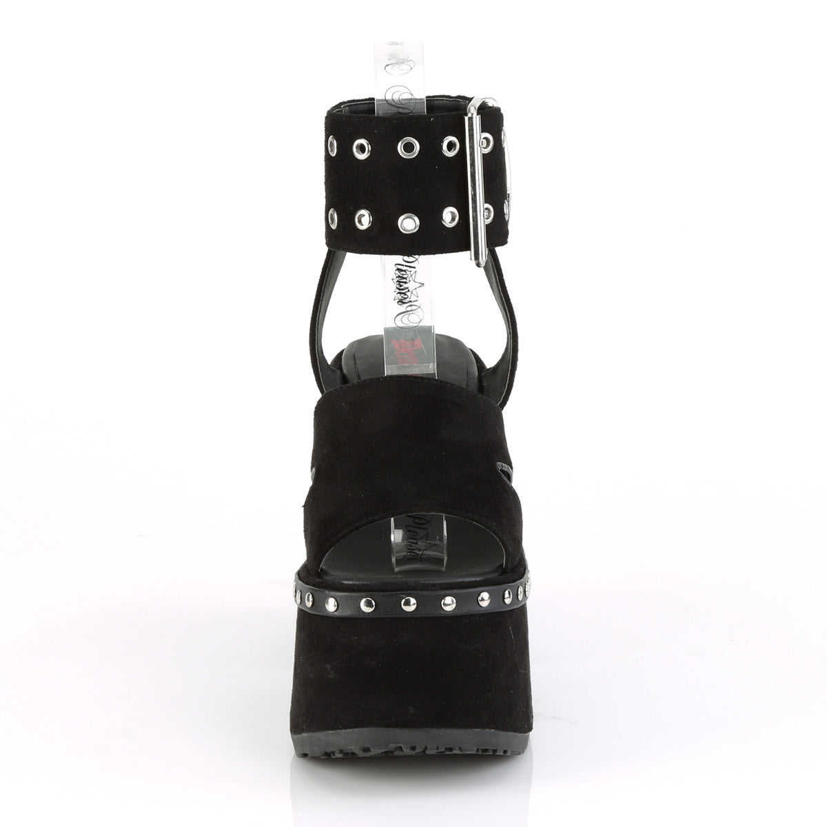DemoniaCult Sandales féminines CAMEL-102 BLK SUEDED VEGAN