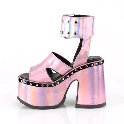 DemoniaCult Womens Sandals CAMEL-102 Pink Hologram