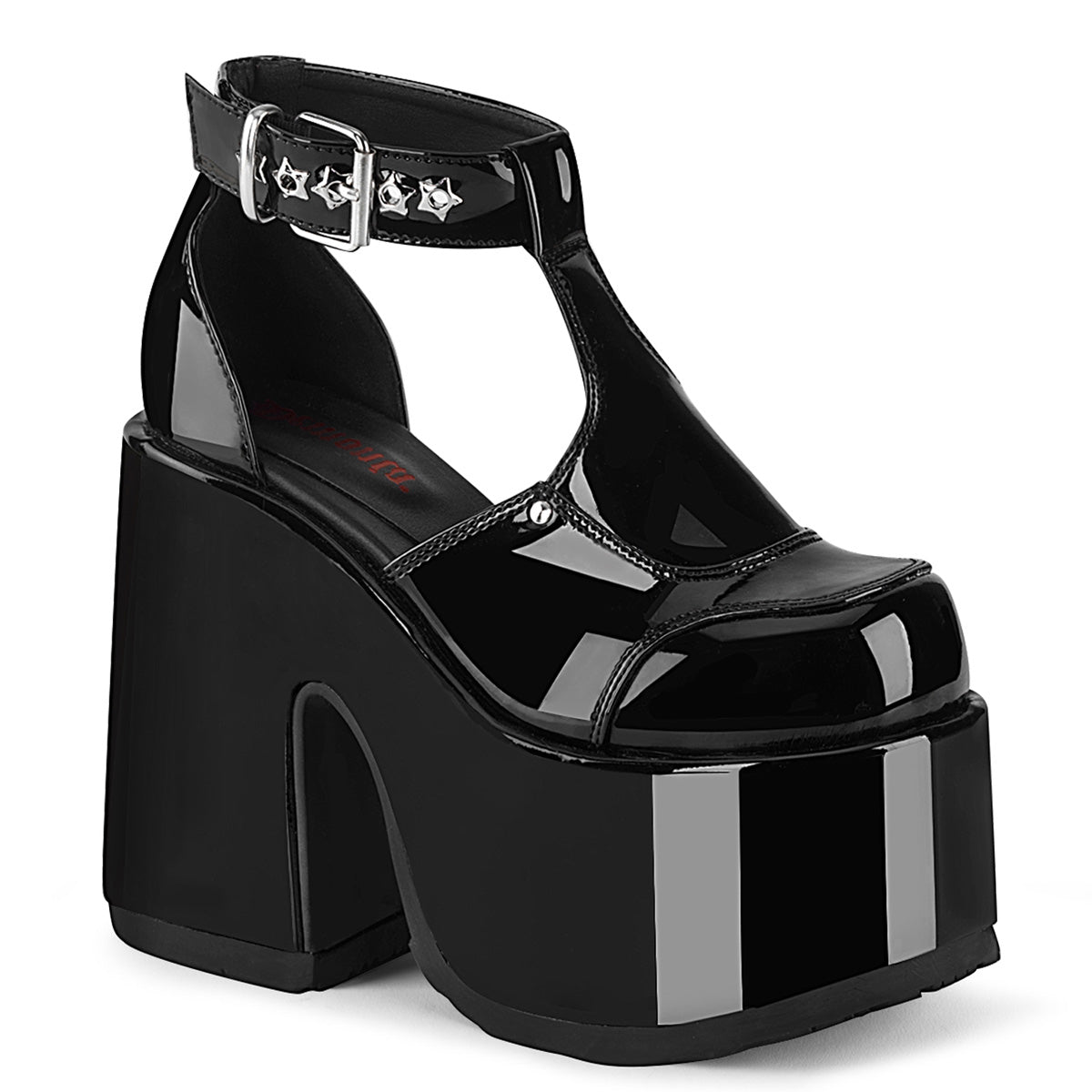 DemoniaCult Sandales féminines CAMEL-103 blk pat