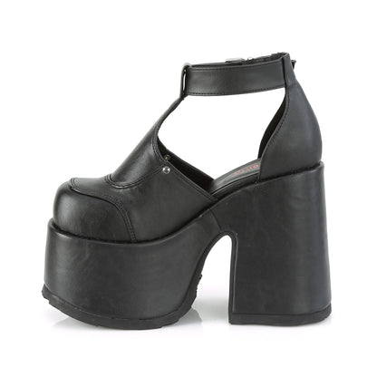 DemoniaCult Sandales féminines CAMEL-103 Cuir végétalien BLK