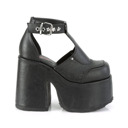 DemoniaCult Sandales féminines CAMEL-103 Cuir végétalien BLK