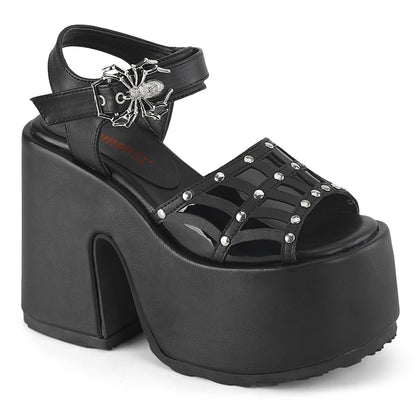 DemoniaCult  Des sandales CAMEL-17 Cuir végétalien BLK