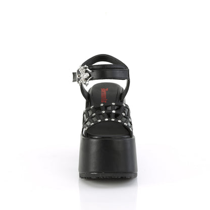 DemoniaCult  Des sandales CAMEL-17 Cuir végétalien BLK