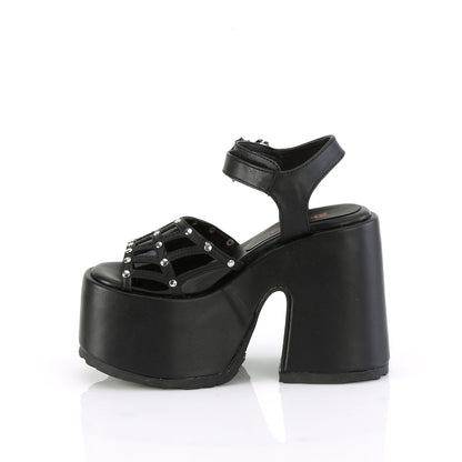 DemoniaCult  Des sandales CAMEL-17 Cuir végétalien BLK
