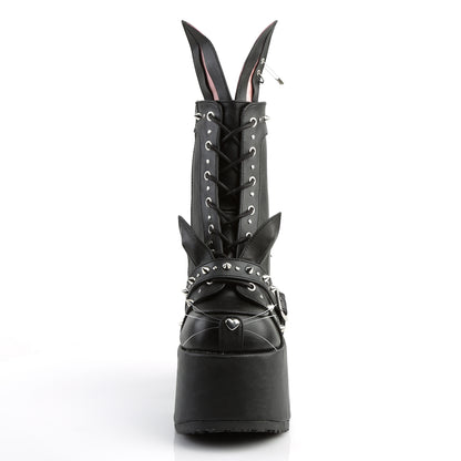 DemoniaCult Womens Ankle Boots CAMEL-202 Blk Vegan Leather