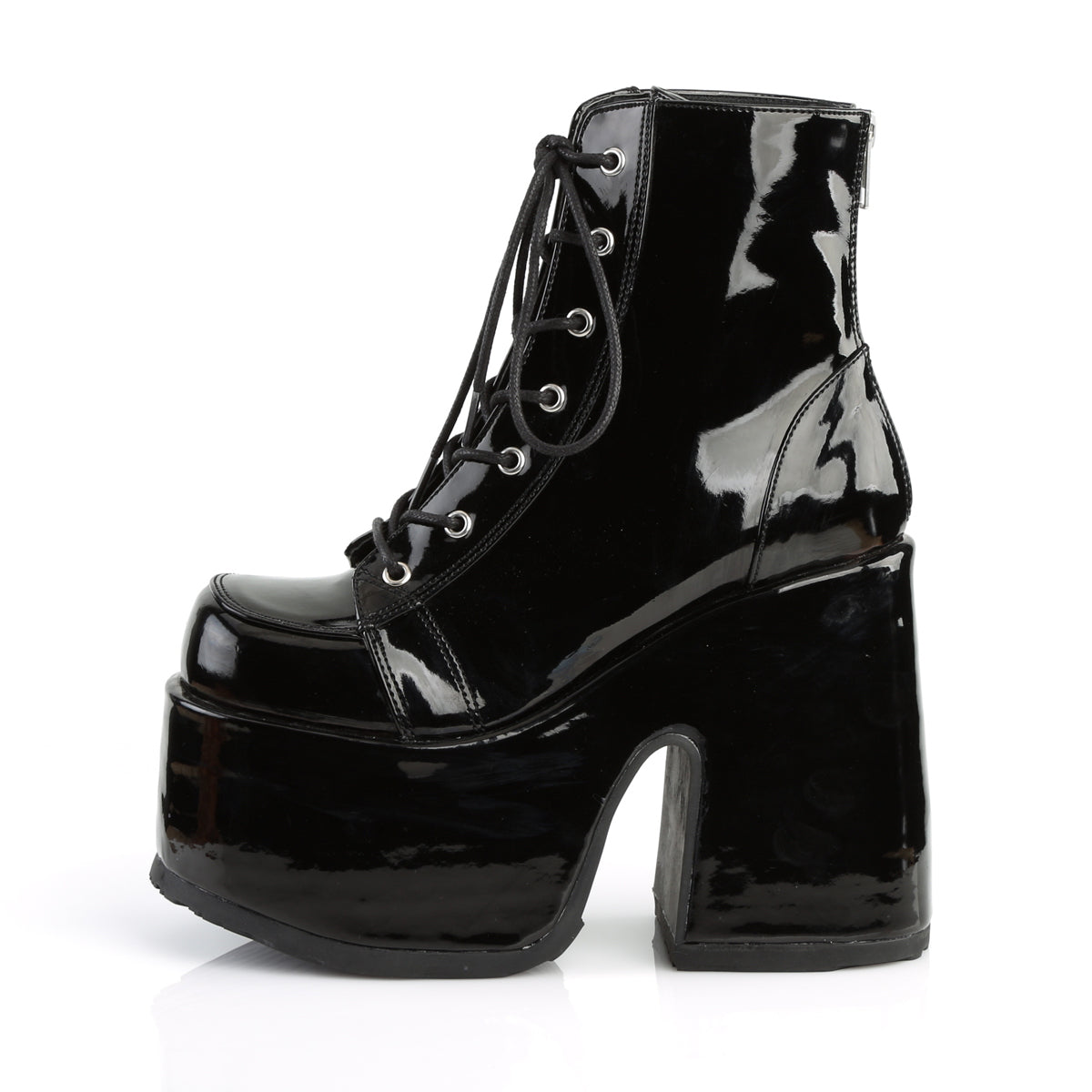DemoniaCult Bottes de cheville des femmes CAMEL-203 blk pat