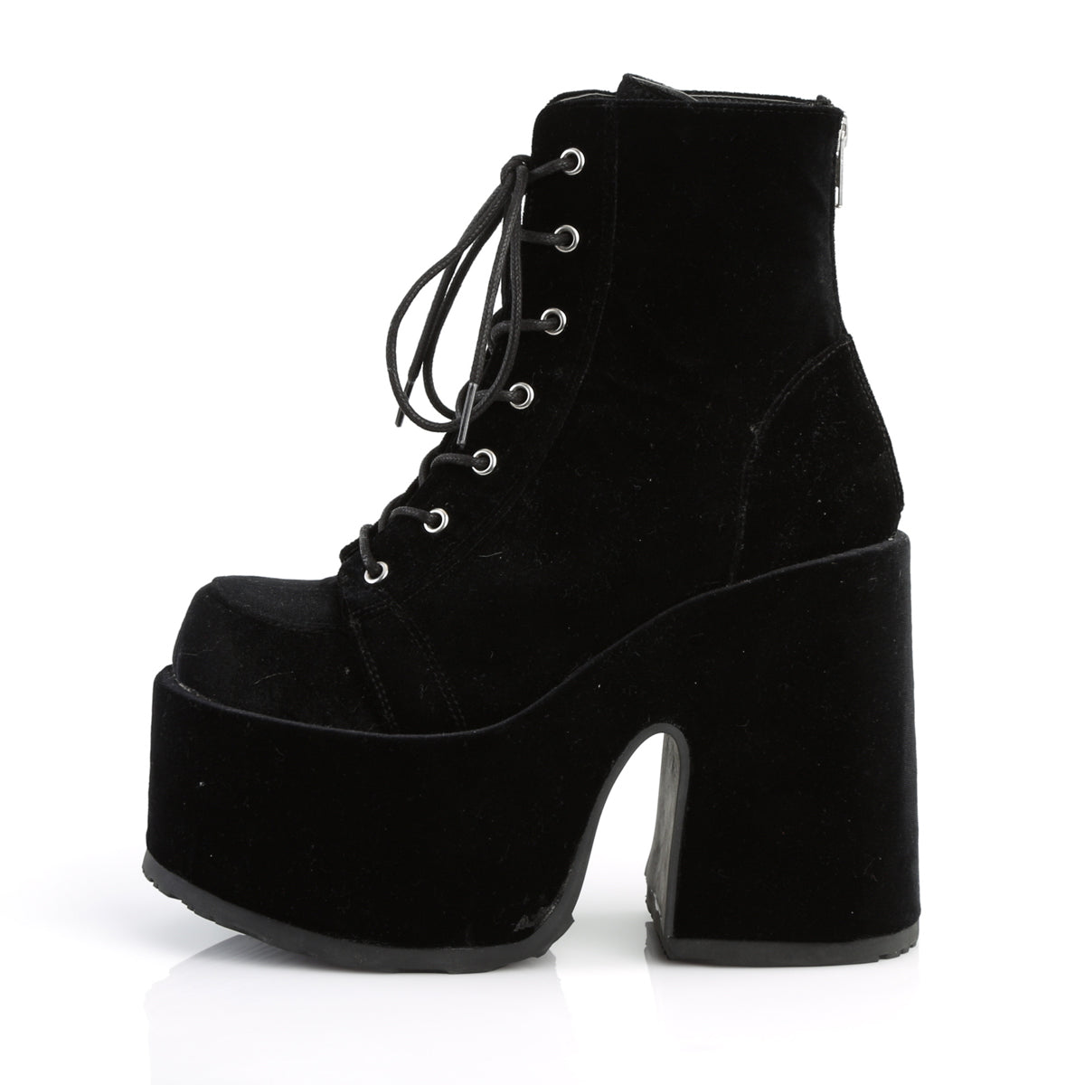 DemoniaCult Womens Ankle Boots CAMEL-203 Blk Velvet