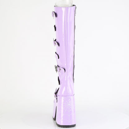 DemoniaCult Women's Mid-Calf & Knee High Boots CAMEL-223 Lavender Pat
