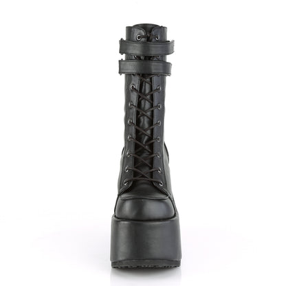 DemoniaCult Bottes de femmes CAMEL-250 Cuir végétalien BLK