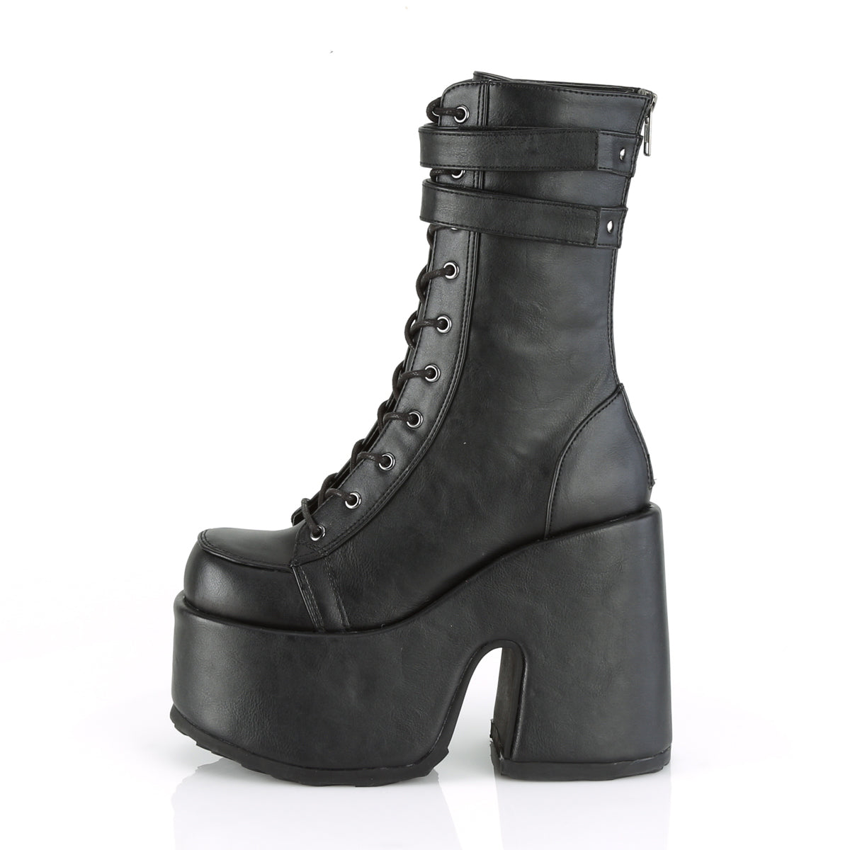 DemoniaCult Bottes de femmes CAMEL-250 Cuir végétalien BLK