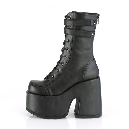 DemoniaCult Bottes de femmes CAMEL-250 Cuir végétalien BLK