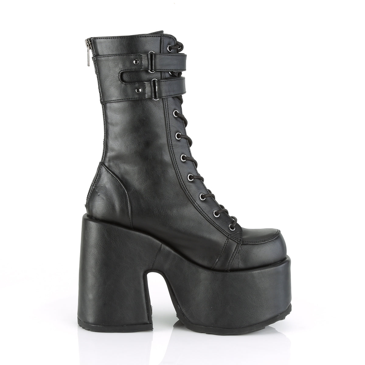 DemoniaCult Bottes de femmes CAMEL-250 Cuir végétalien BLK